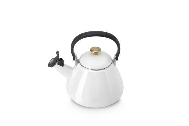 Le Creuset Kone Kettle with Gold Knob 1.6L WhiteWhite image number 2